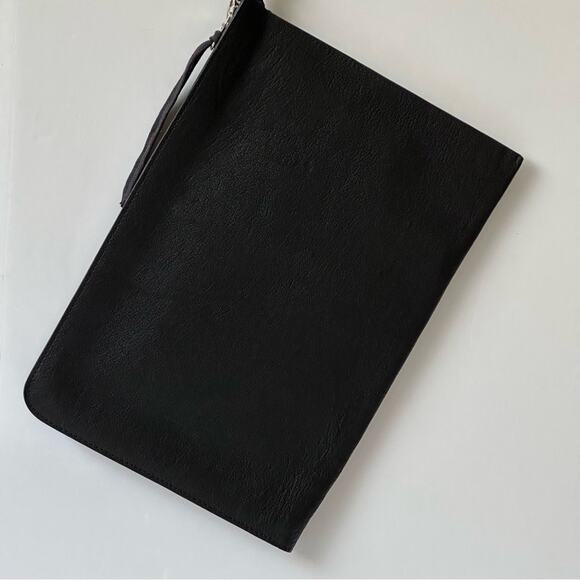 Boris Bidjan Saberi Zip-Around Wallet Bag Black Grained Leather - Picture 9 of 15